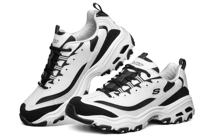 Buy Skechers D lites Running Shoes White/Black 52675-WBK Novelship