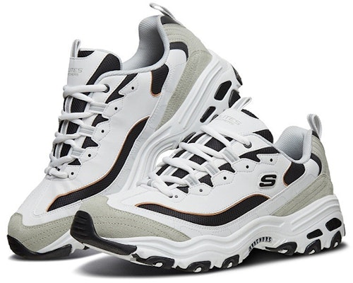 Skechers D'Lites 1.0 Kasut Larian Rendah Putih/Kelabu 666114-WLGY Shop Skechers D'Lites 1.0 Kasut Larian Rendah Putih/Kelabu 666114-WLGY