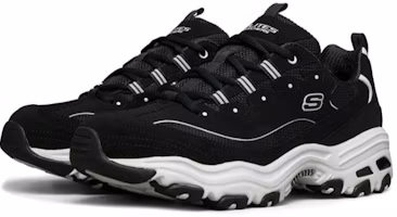 Shop Skechers D'lites Running Shoes Black/White 52675-BLK