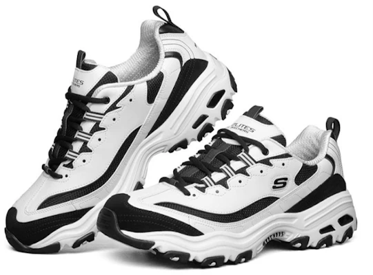 スケッチャーズ D'Lites ランニングシューズ 白/黒 52675-WBK Shop スケッチャーズ D'Lites ランニングシューズ 白/黒 52675-WBK