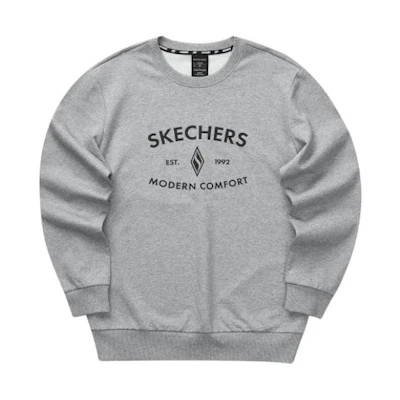 Skechers D'Lites Series Unisex Crewneck Pullover Sweatshirt Light Gray L323U174-004F