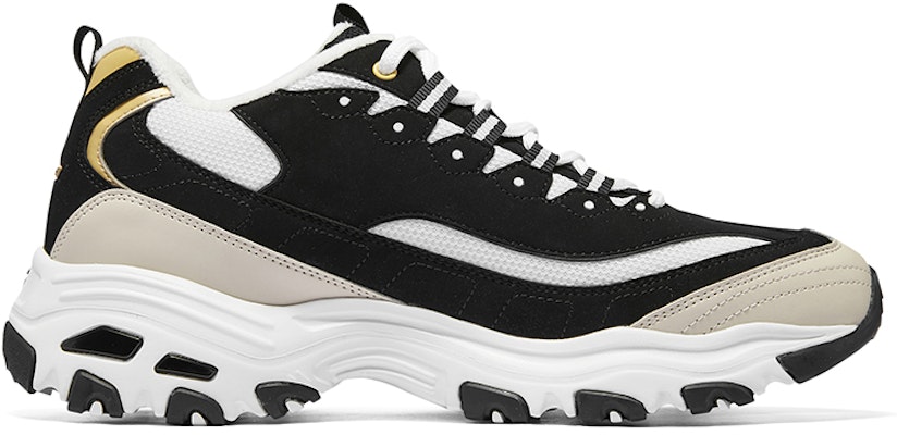 Skechers D'lites Sneakers 'Black Beige White' 894268-BKGD Order Skechers D'lites Sneakers 'Black Beige White' 894268-BKGD