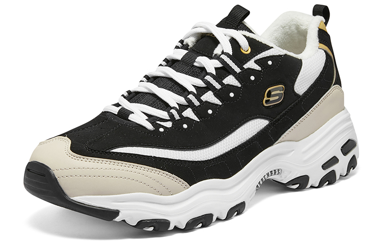 Lookbook Skechers D'lites Sneakers 'Black Beige White' 894268-BKGD