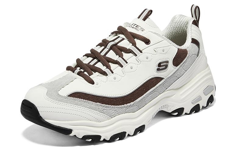 Lookbook Skechers D'Lites Varsity Spirit Zapatillas 'Blanco Marrón Gris' 894282-OWBR