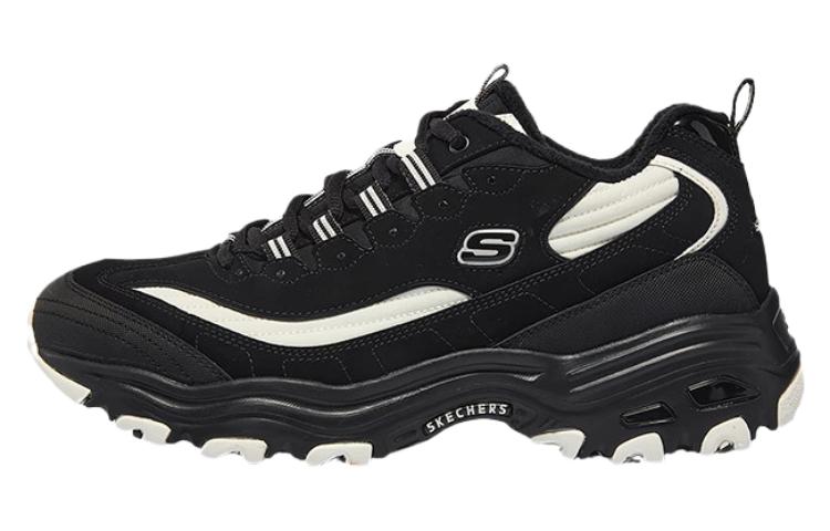 Skechers D'Lites Zip Along Shoes 'Black White' 894269-BKW