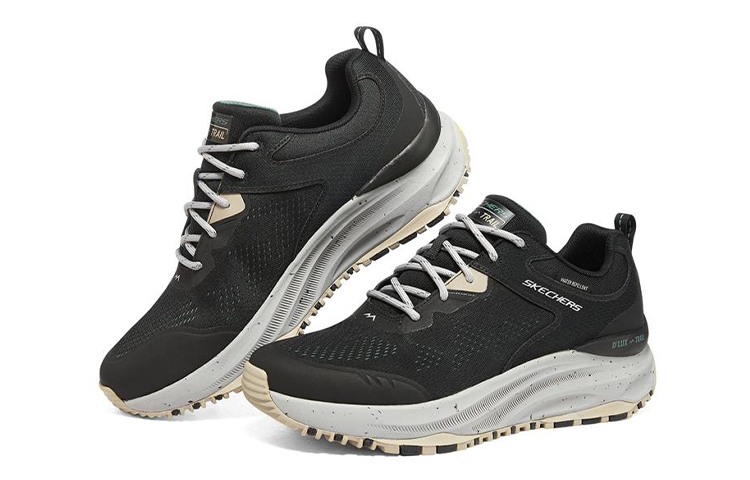 Lookbook Skechers D'Lux Trail 'Hitam Kelabu' 237336-BKGY