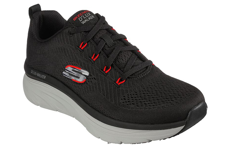 Lookbook Skechers D'Lux Walker 'Black Red' 232364-BKRD