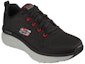 Lookbook Skechers D'Lux Walker 'Hitam Merah' 232364-BKRD
