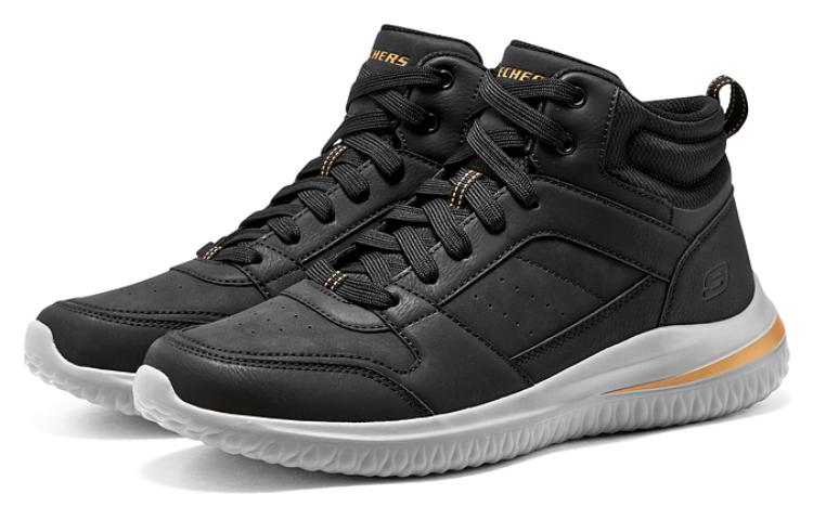 Lookbook Skechers Delson 3.0 潮流舒適風範 防滑耐磨透氣 高筒 生活休閒鞋 男款 黑色