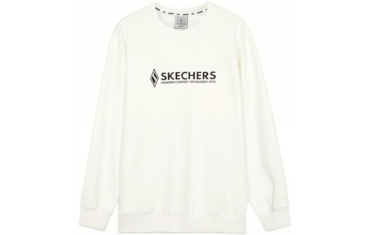 Skechers Diamond Series Knit Letter Print Sweatshirt Unisex - Marshmallow White L423U165-0074