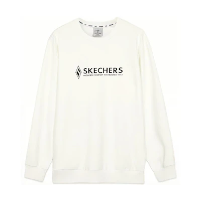 Skechers Diamond Series Knit Letter Print Sweatshirt Unisex - Marshmallow White L423U165-0074