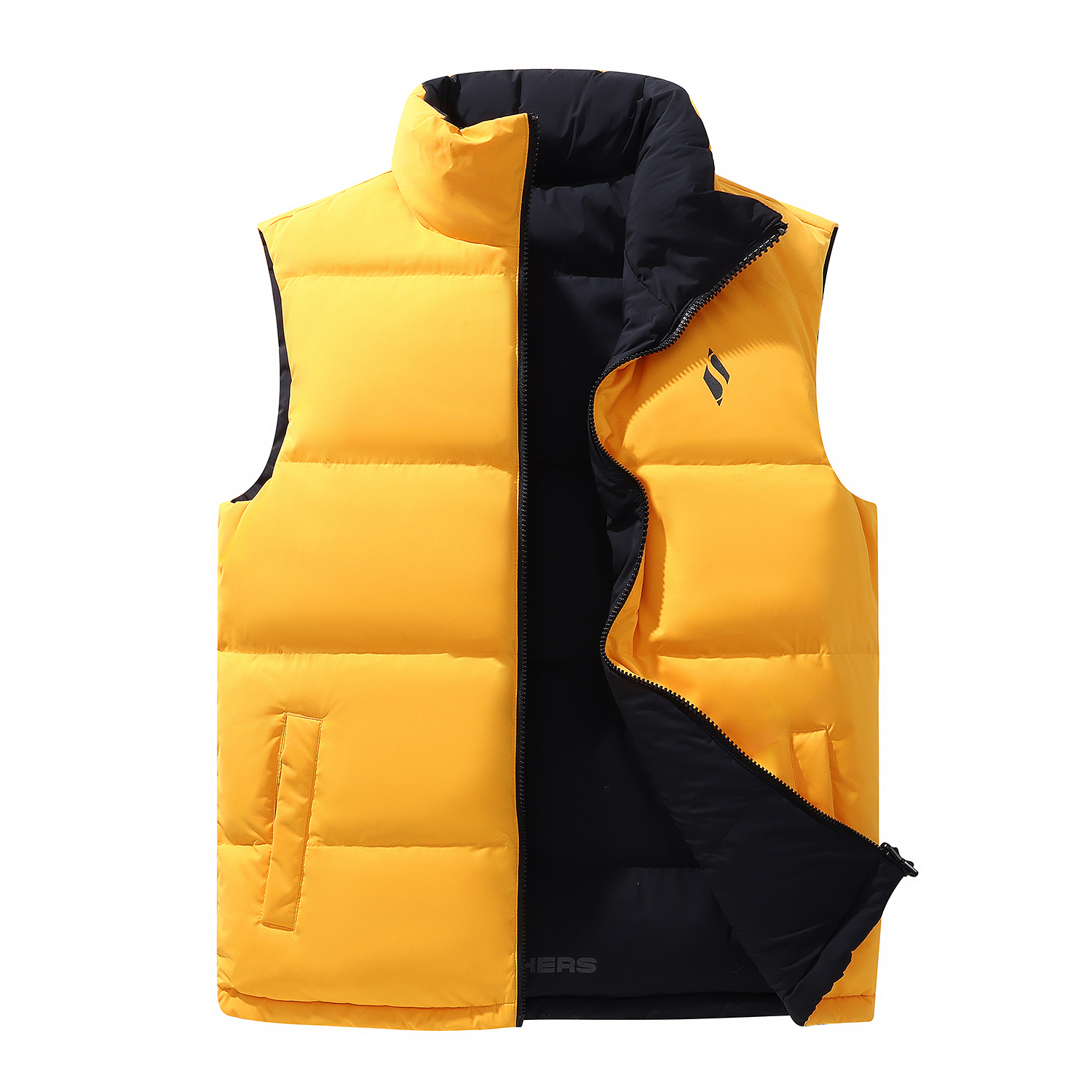 Skechers Dual-Sided Retro Workwear Insulated Yellow Vest Unisex Outdoor Casual L424U277A