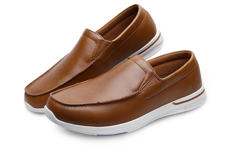 Lookbook Skechers Elent 'Brown Business Casual Slip-On' 65486-TAN