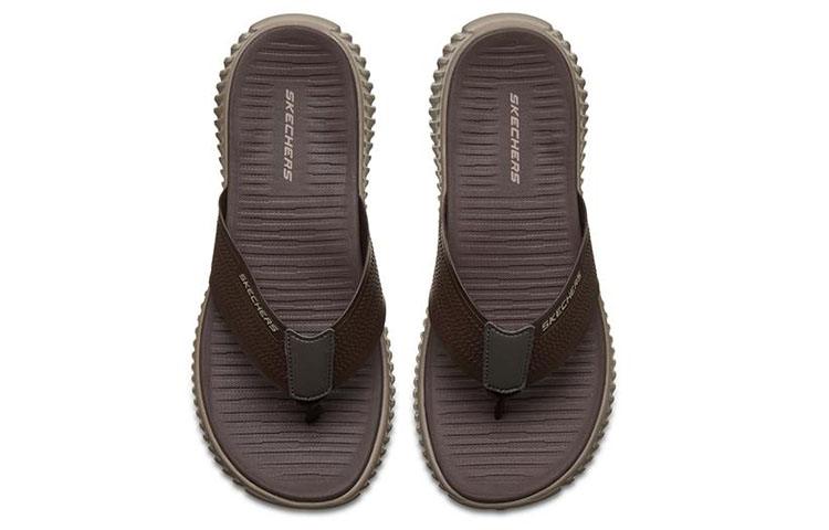 Shop Skechers Elite Flex 'Brown Casual Flip-Flop' 51721-BRN