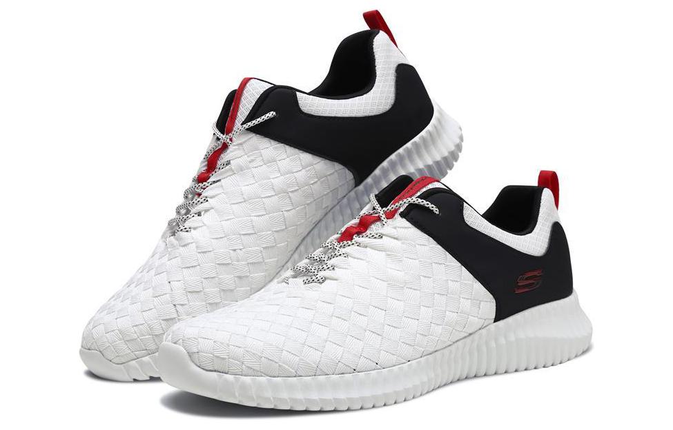 Lookbook Skechers Elite Flex 減震防滑耐磨 低幫 運動休閒鞋 白黑色