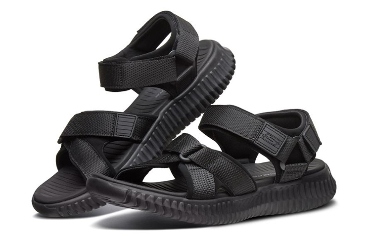 Lookbook Skechers Elite Flex 魔術貼運動涼鞋 黑色