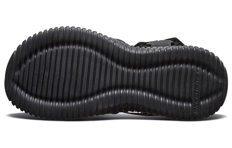 Shop Skechers Elite Flex 魔術貼運動涼鞋 黑色