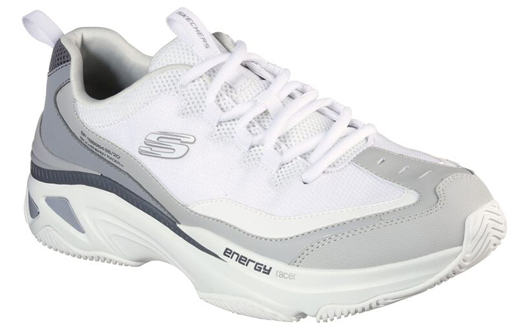Lookbook Skechers Energy Racer Laufschuhe Grau/Weiß Low-Top Herren/Damen. 237131-WGY