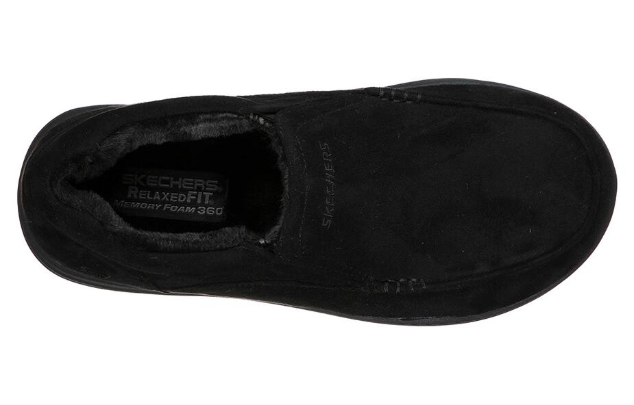 Shop Skechers Expected 柔軟舒適 防滑耐磨保暖 低幫 運動休閒鞋 黑色