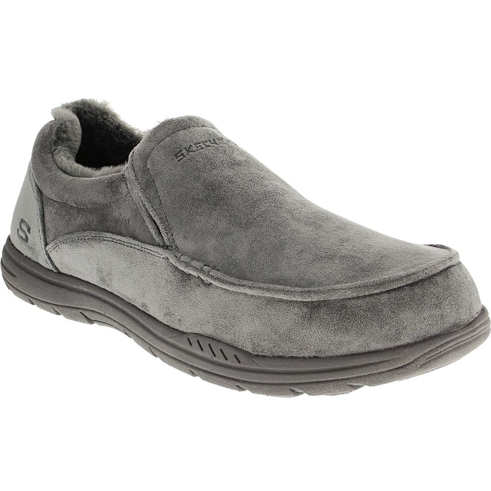 Shop 스케쳐스 기대 슬립온 '그레이 플리스' (Skechers Gidae Seuripon 'Geurei Peuliseu') 66445-CHAR