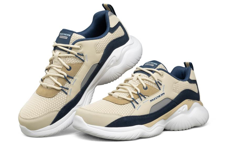 Lookbook Skechers Falcore 耐磨 低筒 跑步鞋 男款 米白藍