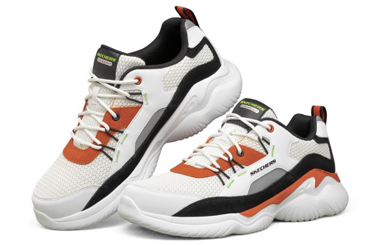 Lookbook Skechers Falcore 低筒 跑步鞋 男款 白黑橘