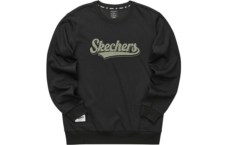 Skechers Fashion Logo Print Knit Pullover Sweatshirt Unisex Carbon Black L323U075-0018