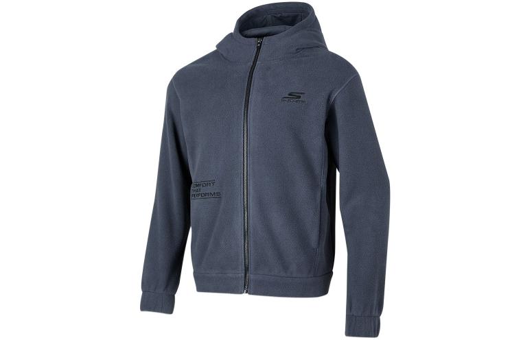 Skechers Fleece-Lined Outdoor Hoodie Jacket Dark Gray P423M069-00W5