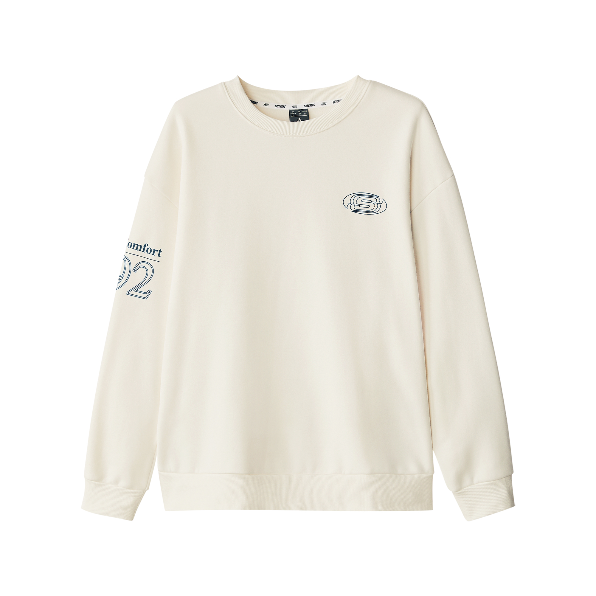 Skechers Fleece Retro Loose Fit Sweatshirt Unisex - Off-White L324U068-01SV