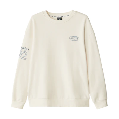 Skechers Fleece Retro Loose Fit Sweatshirt Unisex - Off-White L324U068-01SV