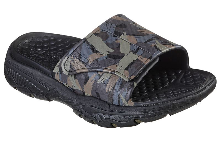 Lookbook Skechers Foamies Creston Ultra 'Black Camo' Hitam Corak Camouflage 243090-BKMT