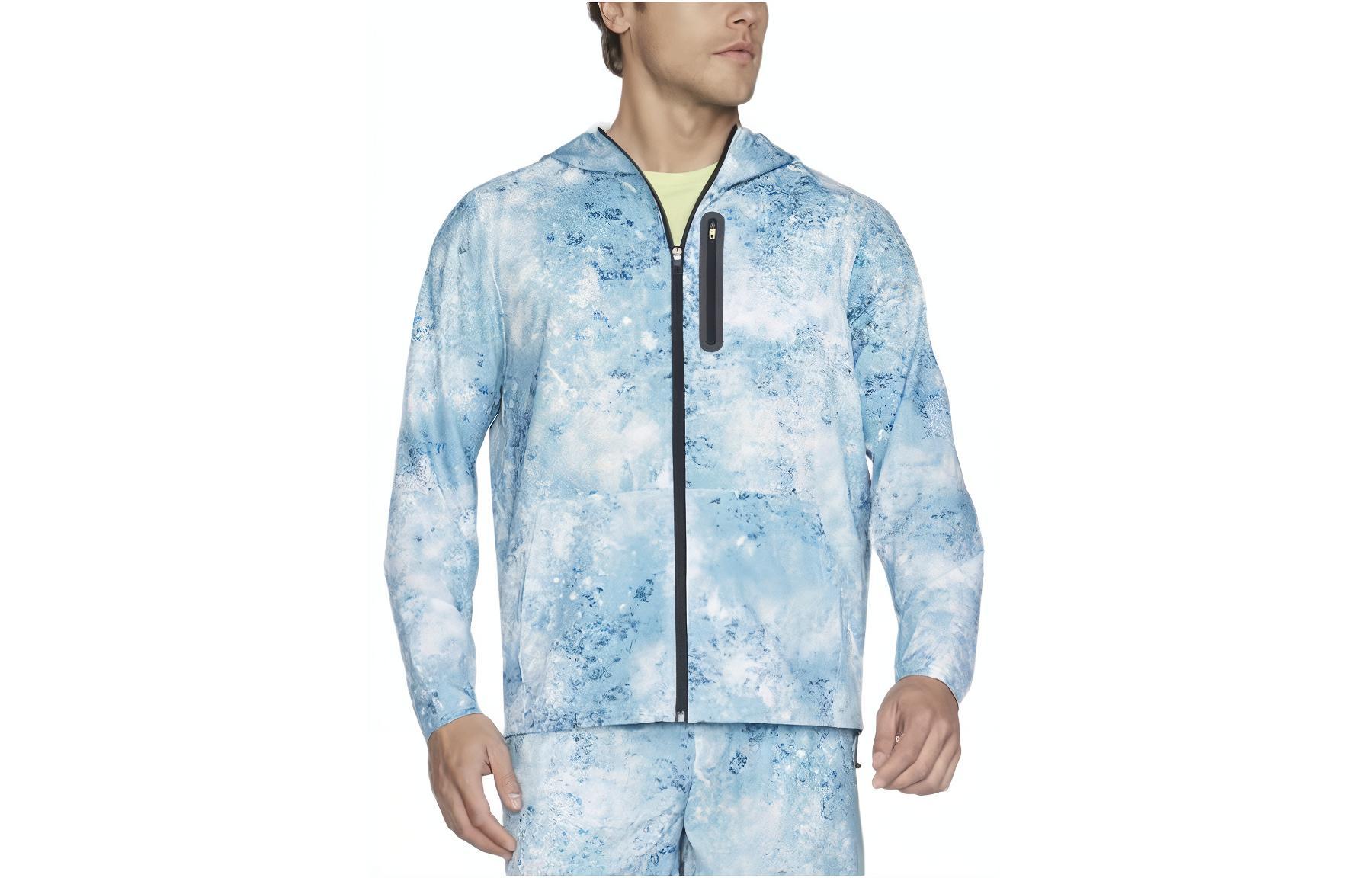 Skechers Full-Print Hooded Zip Jacket in Gray JA82-BCCL