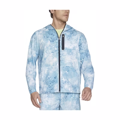 Skechers Full-Print Hooded Zip Jacket in Gray JA82-BCCL