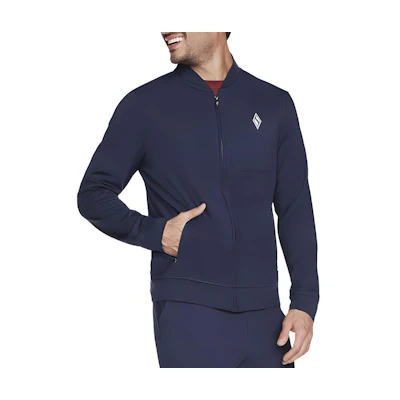 Skechers Full-Zip Solid Loose-Fit Jacket Deep Navy Long Sleeve M3JA212-DKNV