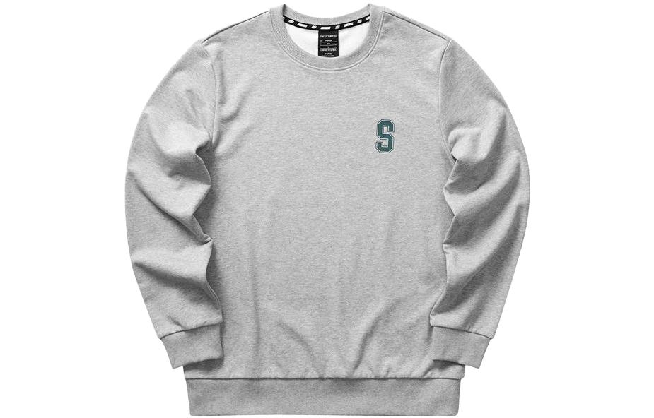 Skechers Funny Monster Series Letter Print Pullover Sweatshirt Light Grey Unisex L322U098-004F
