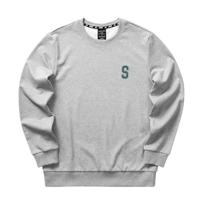 Skechers Funny Monster Series Letter Print Pullover Sweatshirt Light Grey Unisex L322U098-004F