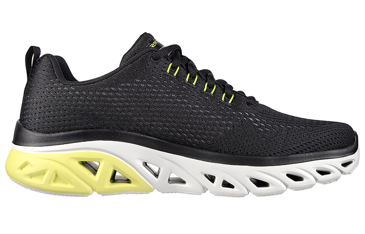 Order Skechers Skechers Glide-step Sport Wave Heat 休閒緩震 低筒 跑步鞋 男款 黑黃