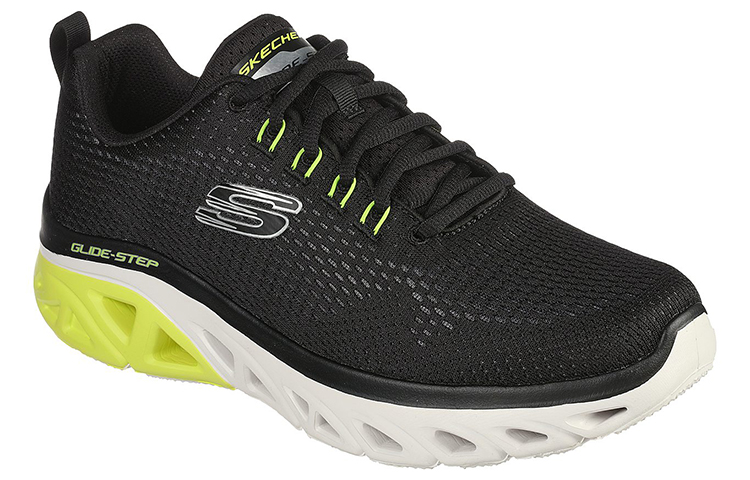 Lookbook Skechers Skechers Glide-step Sport Wave Heat 休閒緩震 低筒 跑步鞋 男款 黑黃