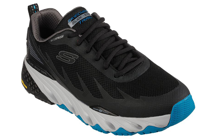 Lookbook 스케쳐스 글라이드-스텝 트레일 블랙/블루 (Skechers Glide-Step Trail 블랙/블루) 237254-BLK