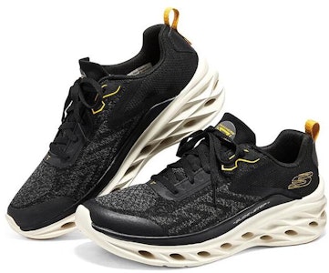 Skechers Glide Step 減震防滑 低筒 跑步鞋 男款 黑金 Lookbook Skechers Glide Step 減震防滑 低筒 跑步鞋 男款 黑金