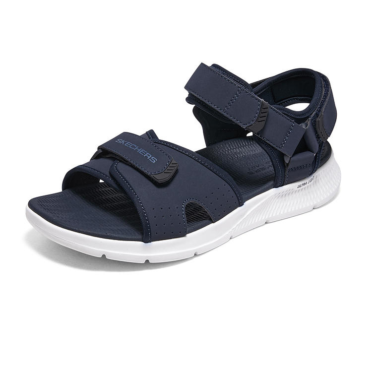 Lookbook 스케쳐스 고 컨시스턴트 샌들 (블루/블랙/화이트, 미끄럼 방지) 229097-NVBK