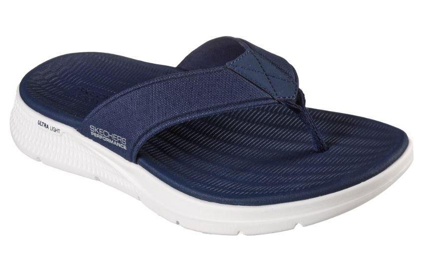 Lookbook Skechers GO Consistent Slides 'Penthouse Biru-Putih' 229036-NVY