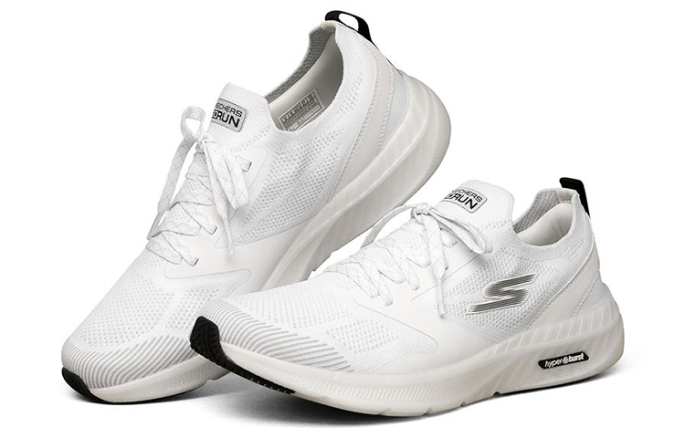 Lookbook Skechers Go Run Hyper Burst 低幫 跑步鞋 男款 白黑