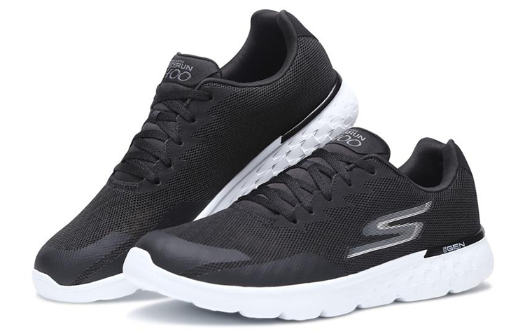 Lookbook Baskets Skechers Go Run 400 Noires/Blanches Bas-Tops 55299-BKW