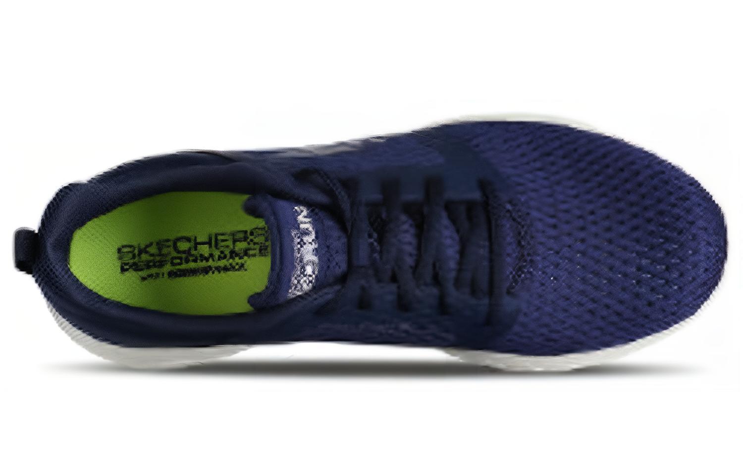 Lookbook Skechers Go Run 600 'Blue Mesh Lightweight Running' 55074-NVY
