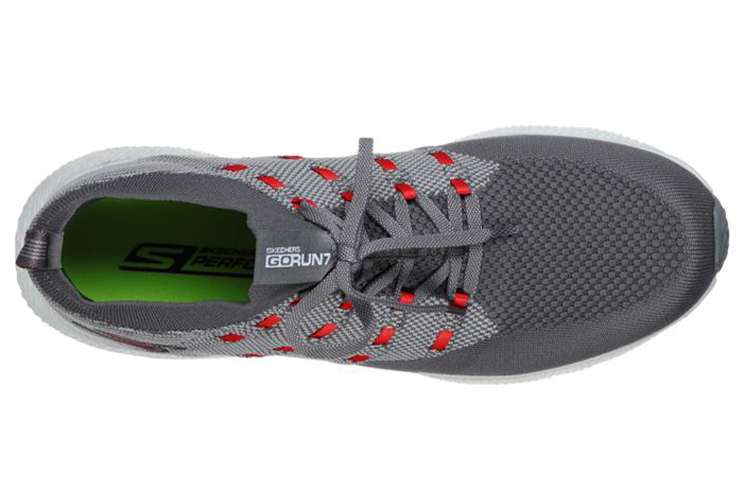 Lookbook Skechers Go Run 7 'Gris Negro Rojo' 55219-CCRD