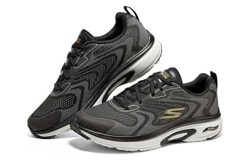 Lookbook Skechers Go Run Arch Fit 防滑耐磨 低幫 跑步鞋 男款 黑白