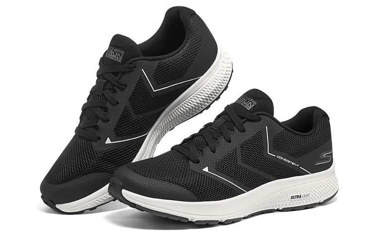 Lookbook 斯凯奇 Go Run Consistent '黑色' 运动鞋 220082-BKW