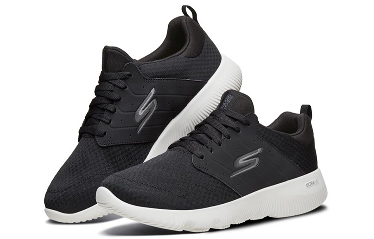Lookbook Skechers Go Run Focus 'Black And White' 55164-BKW