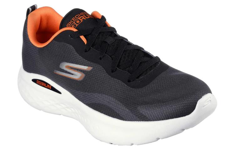 Lookbook Skechers Go Run Lite 引路者 防滑耐磨 低筒 跑步鞋 男款 黑橘